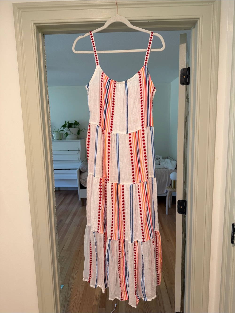 Lemlem Multicolor Striped Tank Top with Red Accent